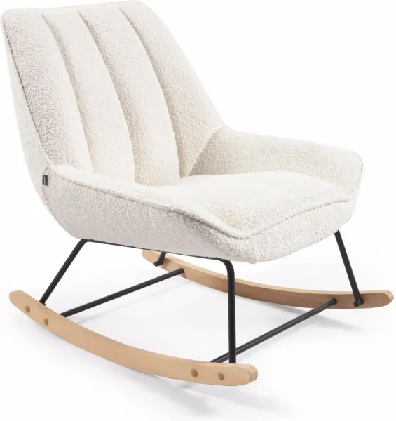 Marlina, Rocking chair, white, fabric