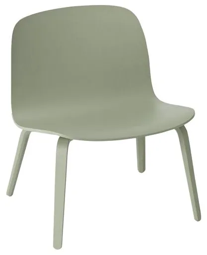Muuto Visu Armchair with Wooden Base Dusty Green