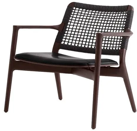Vipp 488 Cabin Armchair Black Leather/Dark Oak