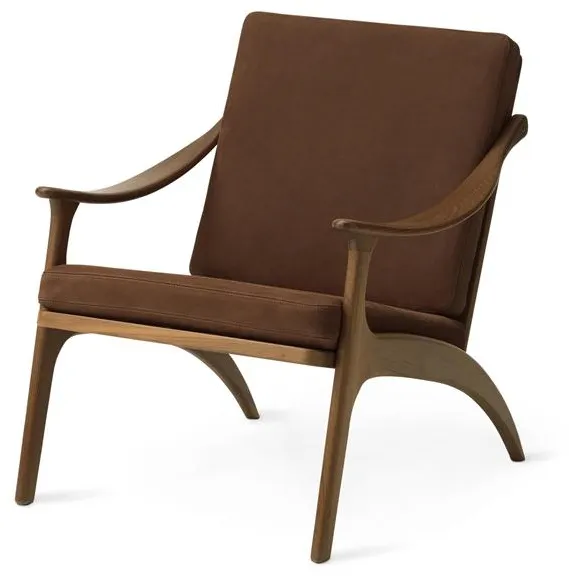 Warm Nordic Lean Back Armchair Teak/Nabuk Terra