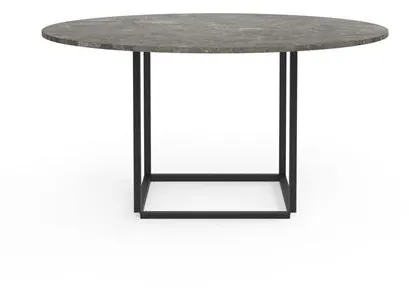 New Works Florence Dining Table Ø145 Gris Du Marais Marble w. Black Frame
