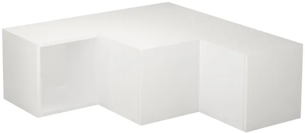 NORDVÄRK Compact TV Unit, with 1 compartment and 2 drawers - white melamine (90x92)